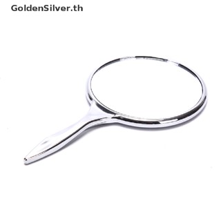 Goldensilver กระจกแต่งหน้า โลหะ ทรงกลม สองด้าน แบบพกพา สีพื้น TH