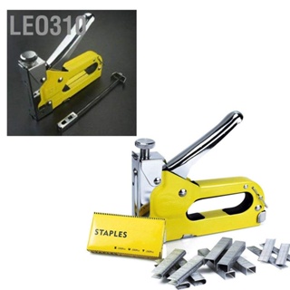 Leo310 คู่มือ Staple Gun Steel Anti Stuck Yellow Heavy Duty Brad Nailer พร้อมตะปู 600 ชิ้นสำหรับอุตสาหกรรม