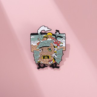 Howl Moving Castle เข็มกลัดเคลือบ รูปการ์ตูนอนิเมะ Hayao Miyazaki Corsair Lapel Pins เครื่องประดับ ของขวัญ