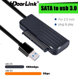 Hdoorlink SATA เป็น USB 3.0 สายเคเบิลอะแดปเตอร์ สําหรับ 2.5 SSD และ HDD ฮาร์ดไดรฟ์ 5Gbps รองรับ SATA III UASP Type C เป็น SATA 3 อะแดปเตอร์แปลง