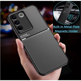 เคสโทรศัพท์มือถือหนัง แม่เหล็กในตัว ด้านหลัง สําหรับ VIVO V27e V27 V25e V25 Pro Y35 Y16 4G IQOO 11 Pro Neo 7