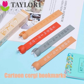 Taylor1 Kawaii Corgi ที่คั่นหนังสือลายการ์ตูนแมวน่ารักอุปกรณ์เครื่องเขียน