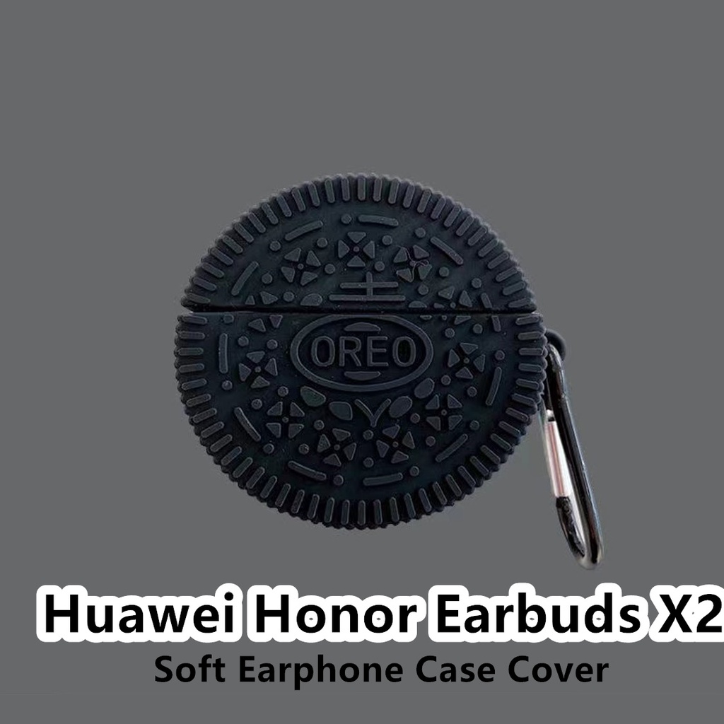 【พร้อมส่ง】เคสหูฟัง แบบนิ่ม ลายการ์ตูนมังกรดํา สําหรับ Huawei Honor Earbuds X2 X2