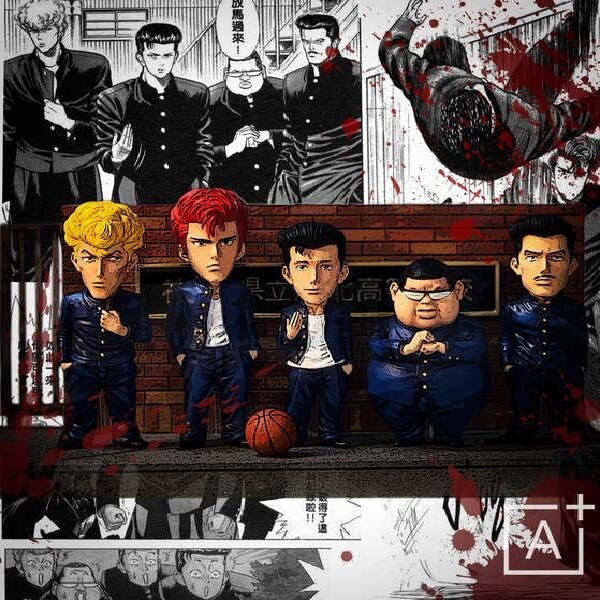 รุ่น Slam Dunk GK Bench Legion Sakuragi Hanamichi Kaede Rukawa Slam Dunk อะนิเมะ Action Figure 5 ชิ้น/เซ็ต