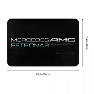 พรมเช็ดเท้า ผ้าสักหลาด ลายโลโก้ทีม Mercedes-AMG Petronas F1 กันลื่น ดูดซับน้ําได้ดี แบบแห้งเร็ว ขนาด 16x24 นิ้ว สําหรับห้องน้ํา ห้องนั่งเล่น โซฟา ห้องนอน พร้อมส่ง