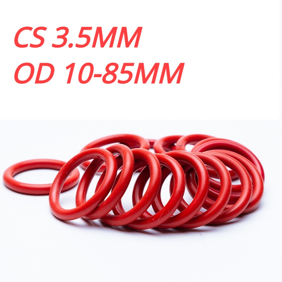 แหวนยางซีลสีแดง O-Ring ซิลิโคน O-Ring OD10-85mm * cs3.5mm ปะเก็นอุณหภูมิสูง
