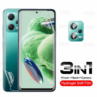 3in1 ฟิล์มไฮโดรเจลนิ่ม กันรอยหน้าจอกล้อง หน้า หลัง สําหรับ Xiaomi Redmi Note 12 5G Note12 Pro Plus 12Pro+