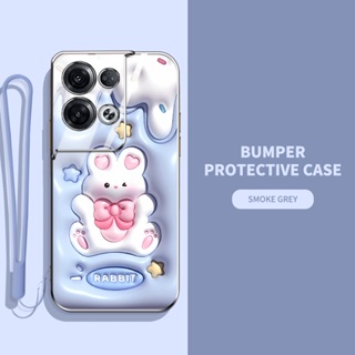 เคสโทรศัพท์มือถือ ซิลิโคนนิ่ม TPU ลายการ์ตูนกระต่าย ไดโนเสาร์ 3D พร้อมสายคล้อง สําหรับ Infinix Note 30 Pro 4G 5G Note 30 VIP Note 30i X6833B X6716B