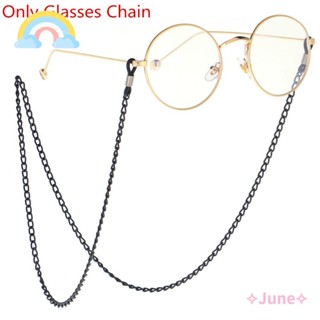 June โซ่แว่นตาแฟชั่น โลหะ สีดํา อุปกรณ์เสริม