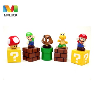 JENNIFERDZ Cartoon Action Figurine Cute Model Toys Figure Toys Kids Toys Mushroom 5pcs/set Home Ornaments Anime Model Mario Super Mario Bros.