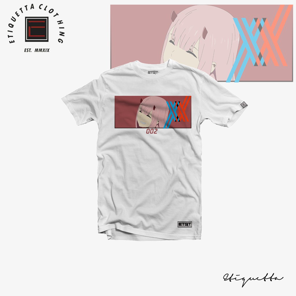 พร้อมส่ง Anime Shirt - ETQTCo. - Darling in Franxx - Zero Two การเปิดตัวผลิตภัณฑ์ใหม่ T-shirt