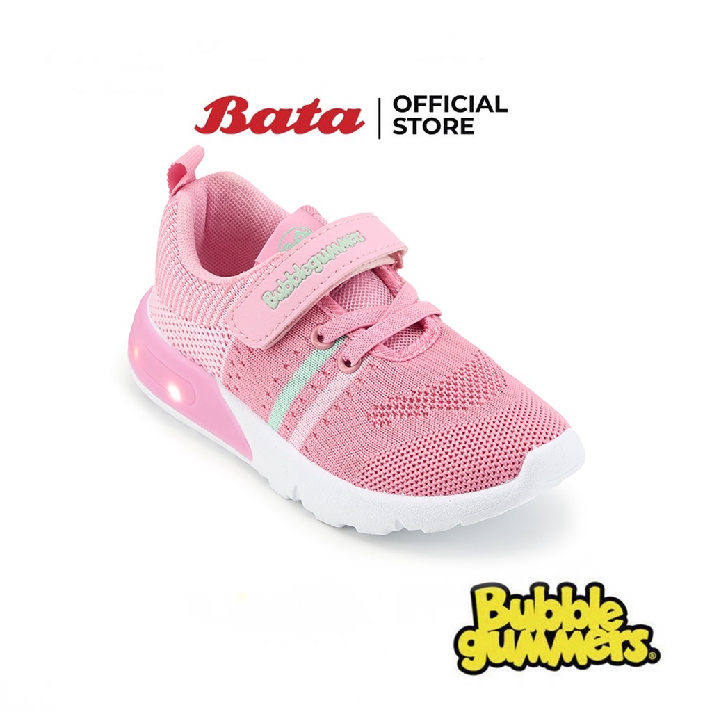 Bata บาจา Bubble Gummers รองเท้าผ้าใบ สายปรับระดับได้ สำหรับเด็กผู้หญิง สีชมพู รหัส 1415355