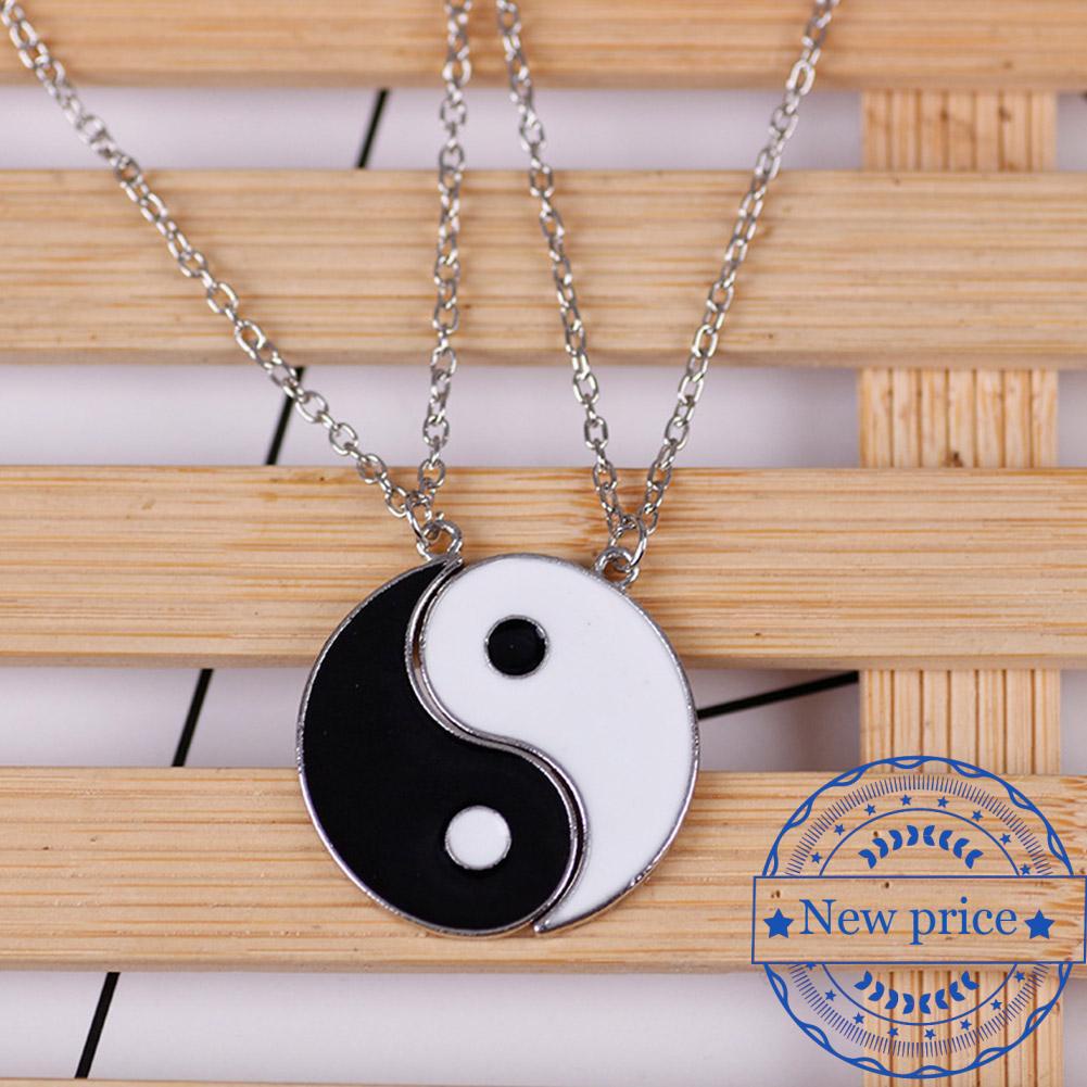 Best Friends Stitching Necklace Tai Chi Gossip Yin Couple Yang Pendant Necklace T9I6