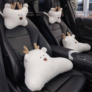 Car Interior Headrest Lumbar Support Pillow Car Seat Cervical Spine Neck Support Pillow Cartoon Cute Female Cushion Pillow A420