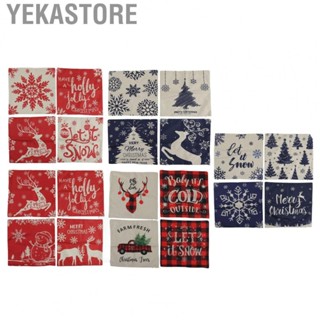 Yekastore Christmas Pillow Covers  Invisibility Zipper Digital Printing Deer Snowflake Snowman Christmas Pillowcase  for Christmas