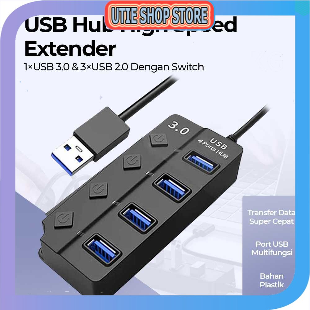 UTIE STORE - OLOPKY USB Hub ความเร็วสูง Extender 1xUSB 3.0 & 3xUSB 2.0 พร้อมสวิตช์ - OY446