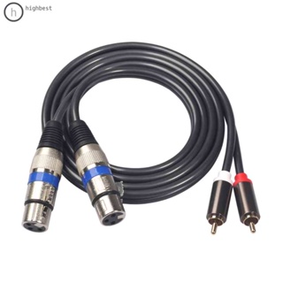 สายเคเบิลสัญญาณเสียง ทองแดง XLR ตัวเมีย เป็น RCA คู่ ตัวผู้ 1.5 ม. 4.9 ฟุต