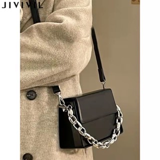 JIVIVIL·เด็กผู้หญิงกระเป๋า crossbody เวอร์ชั่นเกาหลีของ niche โซ่ถุงสี่เหลี่ยมขนาดเล็ก