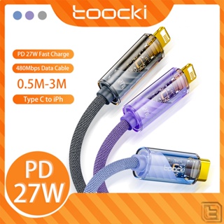 Toocki 27W Type C ถึง 10S สายชาร์จเร็ว USB2.0 สายชาร์จข้อมูล สายชาร์จใส สําหรับ 11 12 13 14 por