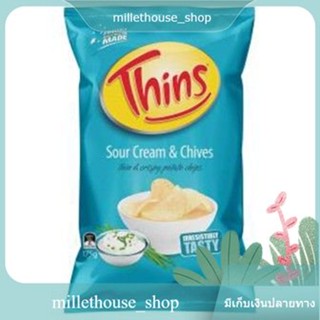 (แพ็ค2)Thins Sour Cream &amp; Chives 175g/ทินส์ซาวครีมและกุ้ยช่าย 175g