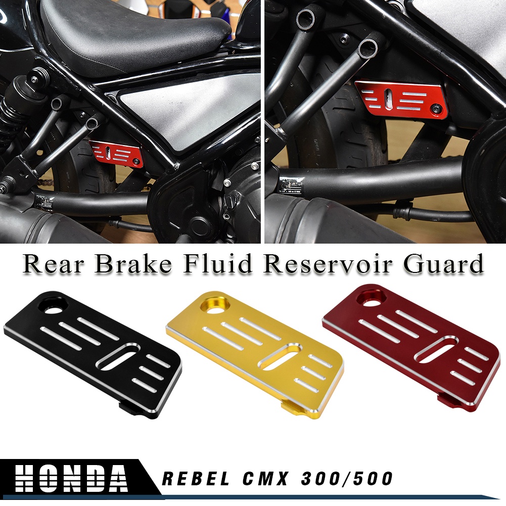 LJJKOALL สําหรับ Honda Rebel CMX 300 500 2017-2025 ด้านหลัง Brake Fluid Reservoir Guard Cover Protector CMX500 CMX300 ชิ้นส่วนรถจักรยานยนต์