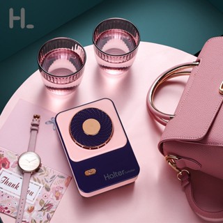 happylife 2023 ใหม่พัดลมคอแขวนไร้ใบแบบชาร์จ USB พัดลมตั้งโต๊ะมือถือขนาดเล็กแบบชาร์จไฟได้