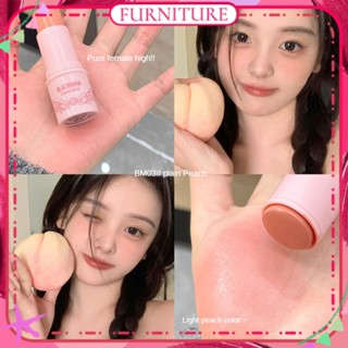 ♕สีดำ Nana Blush Stick สเตอริโอ Brightening ฐานกันน้ำ Stick Moisturizing Pink Pigment นักเรียนปาร์ตี้ Blush Long Lasting Face แต่งหน้า3สี FURNITURE