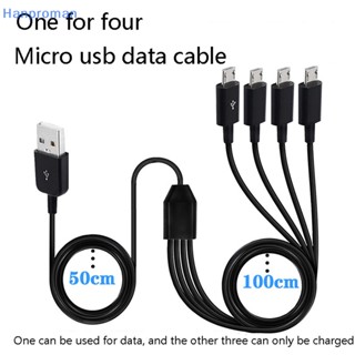 Hanproman&gt; ตัวแยก USB 2.0 Type A ตัวผู้ เป็น 4 Micro USB ตัวผู้ 150 ซม. สําหรับสมาร์ทโฟน แท็บเล็ต