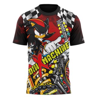 Dinxmachine เสื้อยืดลําลอง แขนสั้น พิมพ์ลายการ์ตูนอนิเมะ Sonic Jersey Baju Lelaki Ewasa 3D สําหรับผู้ชาย ผู้หญิง