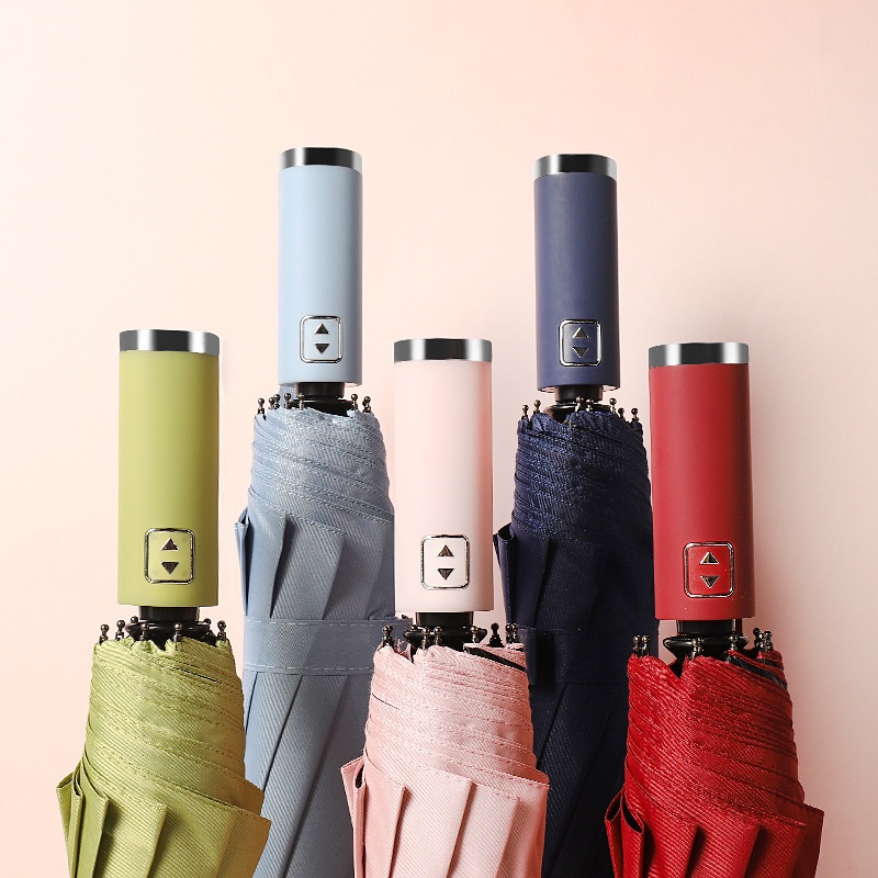 ร่มสีพื้นออโต้ ร่มอัตโนมัติ ร่มกันฝนกันแดดกัน UV สีพื้น ทันสมัย พกพาสะดวก น้ำหนักเบา Umbrella ระบบเปิด ปิดออโต้ ร่ม