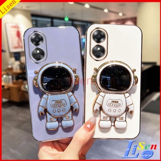 เคส OPPO A78 5G เคส OPPO A17 A17K Reno 8T 5G A96 A76 A74 5G A95 A74 Reno5 เคสโทรศัพท์มือถือ ลายนักบินอวกาศ พร้อมขาตั้ง สําหรับ YHY