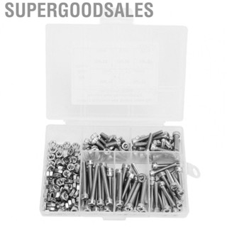 Supergoodsales M4 Screws Nuts Assortment Kit  Hex Socket Head Cap Screws Nuts with Storage Box for