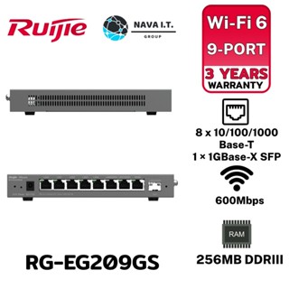 COINSคืน15%⚡FB9JMZV6⚡ RUIJIE RG-EG209GS REYEE 9-PORT GIGABIT CLOUD MANAGED SFP ROUTER รับประกันศูนย์ 3ปี