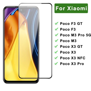 ฟิล์มกระจกนิรภัยกันรอยหน้าจอ 9H สําหรับ Xiaomi Poco F3 X3 GT M3 X3 X5 F5 Pro NFC