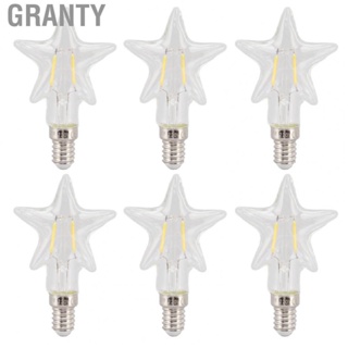 Granty Art Retro Light Bulb  6Pcs 220V 2W 2700K Energy Saving  Lamp Bulb Compact Pentagram Shape  for Bar for E14 Base