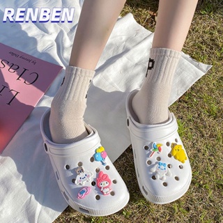 RENBEN สุภาพสตรีห้องน้ําลื่นการ์ตูนรองเท้าแตะเฟอร์นิเจอร์นุ่มแต่เพียงผู้เดียวแบนคู่รองเท้าแตะ