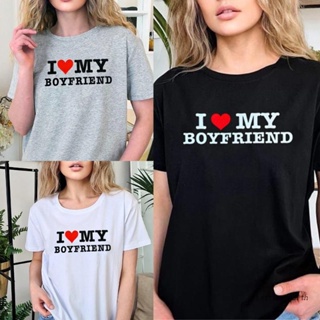 Bettingyou เสื้อยืด พิมพ์ลายกราฟฟิค I Heart My Boyfriend