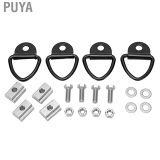 Puya T Slot Nut  Welded Triangular 3000LBS Breaking Strength 3/8in‑16 Thread Tie Down Rings Rustproof Bed Deck Rails 4 Set  for Trucks Trailers SUVs Boat