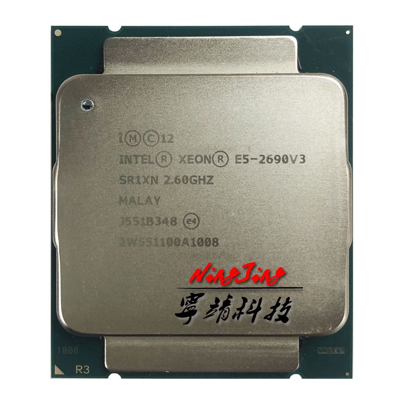 หน่วยประมวลผล CPU Intel Xeon E5-2690 v3 E5 2690v3 E5 2690 v3 2.6 GHz ใช้สิบสองแกน สี่เกลียว 30MB 135W LGA 2011 MZOE