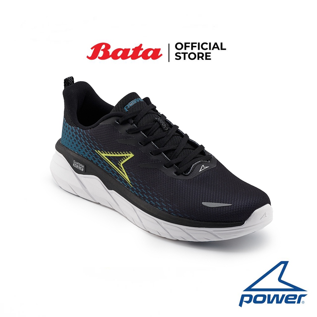 Bata บาจา ยี่ห้อ Power รองเท้ากีฬา รองเท้าผ้าใบสำหรับวิ่ง Sport Sneakers สำหรับผู้ชาย รุ่น DuoFoam Max 300 EX สีดำ รหัส 8186947