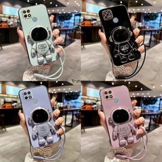 เคส Oppo A15 เคส Oppo A16 เคส Oppo A15S A35 Casing Oppo A16S A54S Case Oppo A54 Case Oppo F9 Pro Case Oppo A36 A76 A96 Case Fashion Silicone Cute Cool Anime Astronaut Stand Phone Cover Cassing Cases Case With Rope TG โทรศัพท์มือถือ ซิลิโคน