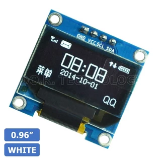 (1ชิ้น) AA413 หน้าจอ จอแสดงผล ขนาด 0.96 นิ้ว 0.96" Inch I2C IIC OLED LCD Module 4pin (with GND VCC), White สีขาว