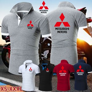 ใหม่ เสื้อยืดลําลอง ผ้าฝ้าย แบบบาง พิมพ์ลาย Mitsubishi Motors สไตล์สปอร์ต แฟชั่นสําหรับผู้ชาย