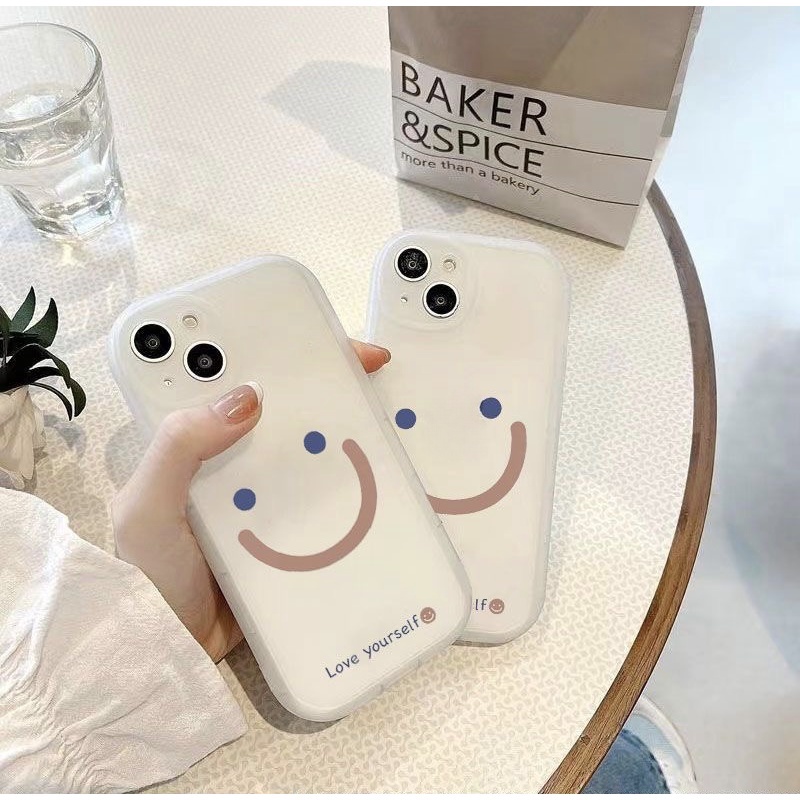 เคสโทรศัพท์มือถือ ซิลิโคนนิ่ม TPU ใส ลายอิโมจิหน้ายิ้ม เรียบง่าย สําหรับ iPhone 15 11 14 Pro 12 13 Mini XS Max X XR 7 8 6 6S Plus SE2020