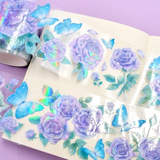 Pet เทปวาชิ เทปกาว ดอกไม้ ทิวทัศน์ กุหลาบ วารสาร แพลนเนอร์ ญี่ปุ่น ตกแต่ง กาว DIY งานฝีมือ สติกเกอร์ไดอารี่ สมุด