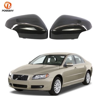 【TokTik Hot Style】ฝาครอบกระจกมองข้าง คาร์บอนไฟเบอร์ สําหรับ Volvo S80 C70 C30 1 คู่