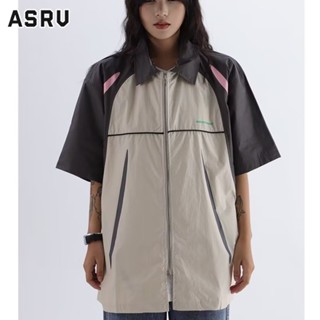 ASRV เสื้อเชิ้ตแขนสั้นสไตล์อเมริกันสไตล์อเมริกันออกแบบความรู้สึกเฉพาะเสื้อโปโล