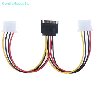 Gentlehappy สายเคเบิลฮาร์ดไดรฟ์ 15Pin SATA ตัวผู้ เป็น 4 pin molex ตัวเมีย ide hdd