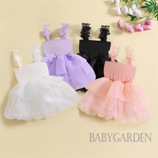 Babygarden- ชุดเดรส ทรงเอ แขนกุด ประดับโบว์ แฟชั่นฤดูร้อน สําหรับเด็กผู้หญิง อายุ 6 เดือน 6 ปี