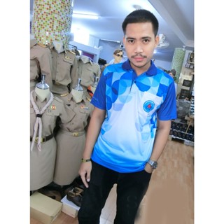 เสื้อโปโลพิมพ์ลาย ตราอสม. โปโลอสม อสม เสื้ออสม